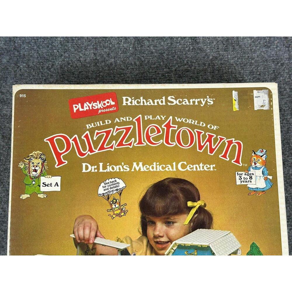 Vintage 1976 Playskool Richard Scarry's Puzzletown Dr Lion's Medical Center SetA - Picture 12 of 16